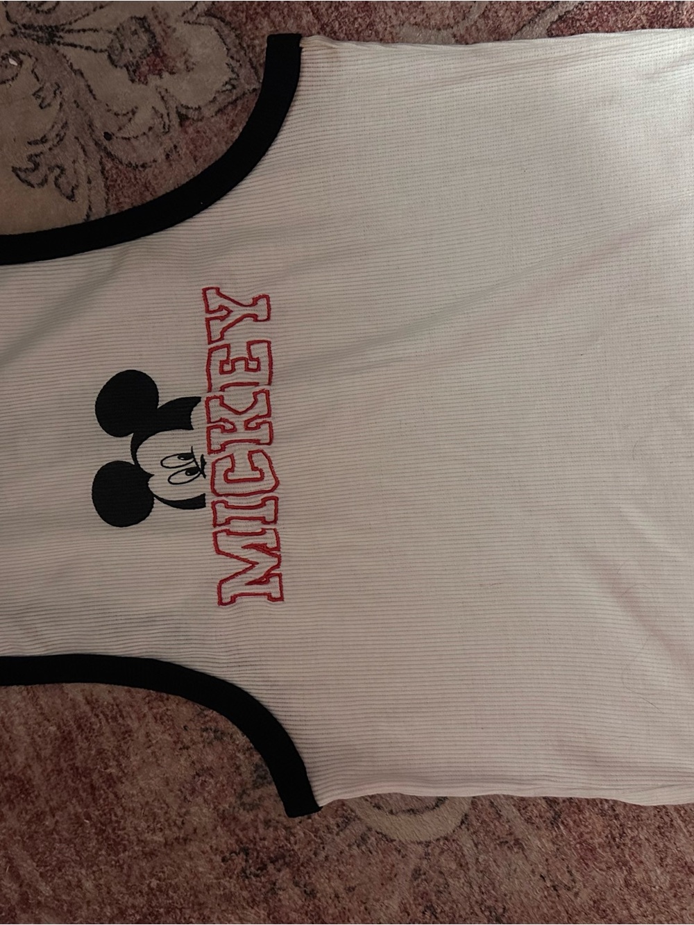 Aeropostale White Mickey Tank with Black Trim and Red Lettering